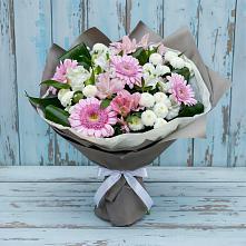 Букет цветов из:  Герберы, Альстромерии и Хризантемы в Манушкино