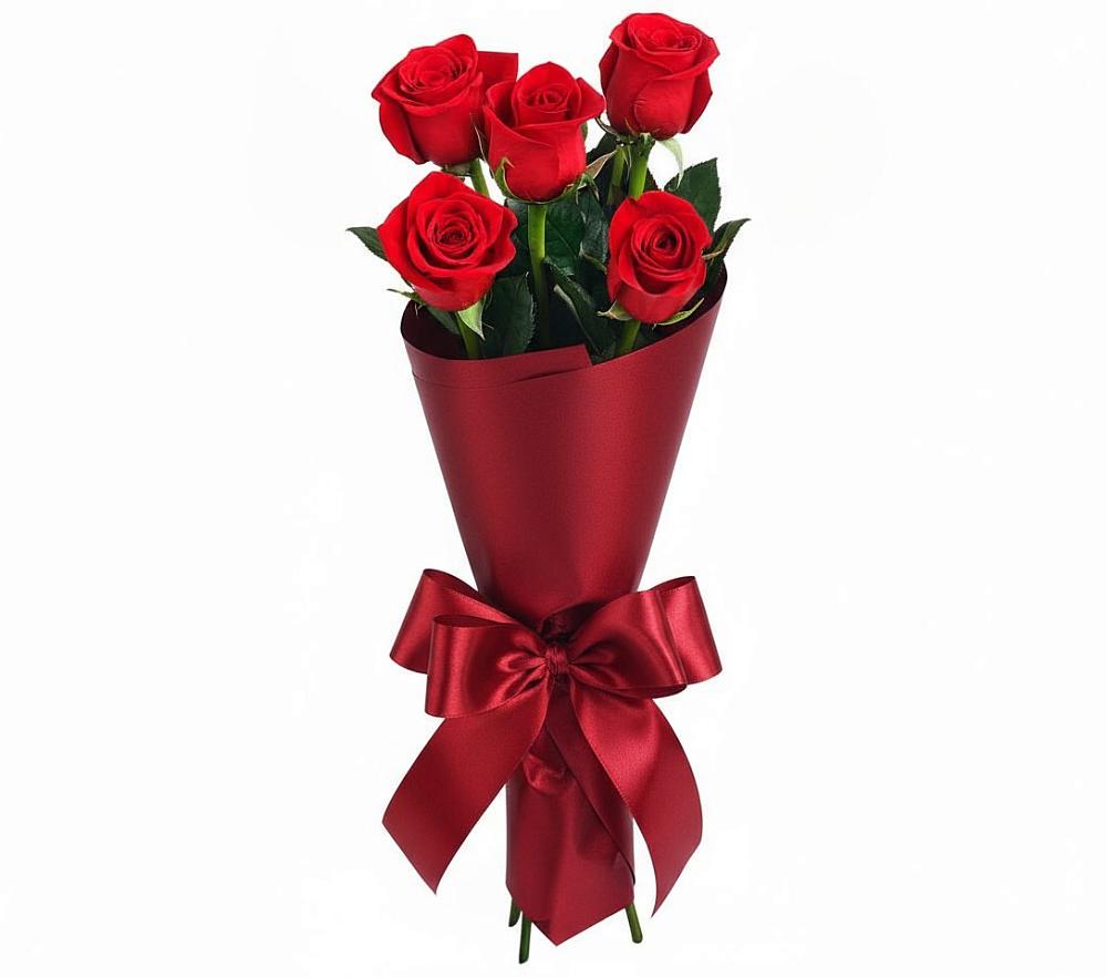 Букет 5 Красных роз Эдлесс Лав в Манушкино