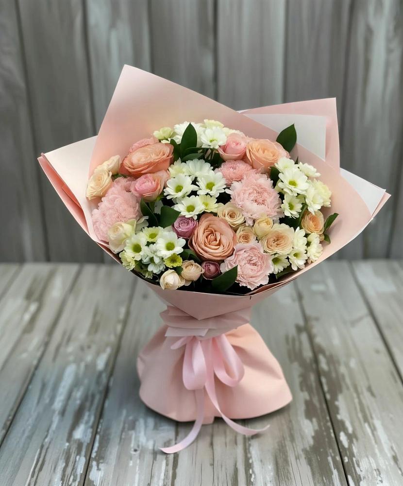 Букет цветов из: Гвоздики, Розы и Хризантемы в Манушкино