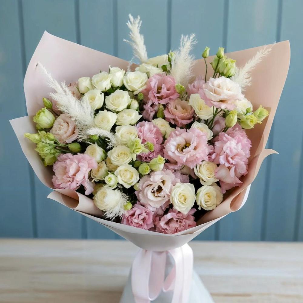 Букет цветов из: Альстромерии и Розы в Манушкино