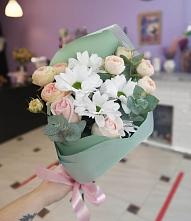 Букет цветов из:  Хризантемы и Розы #REPLACE_PRED# Манушкино