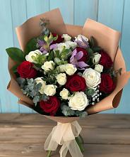 Букет цветов из:  Розы и Альстромерии в Манушкино