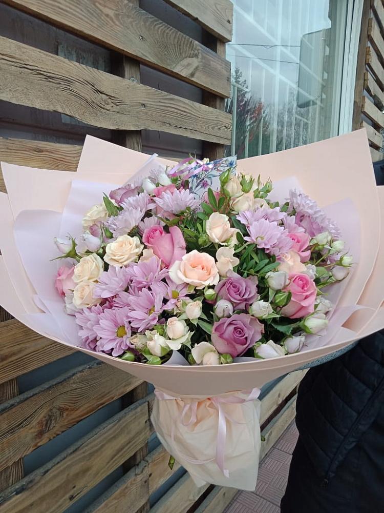 Букет цветов из: Розы и Хризантемы в Манушкино