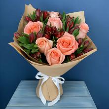Букет цветов из:  Розы и Альстромерии в Манушкино