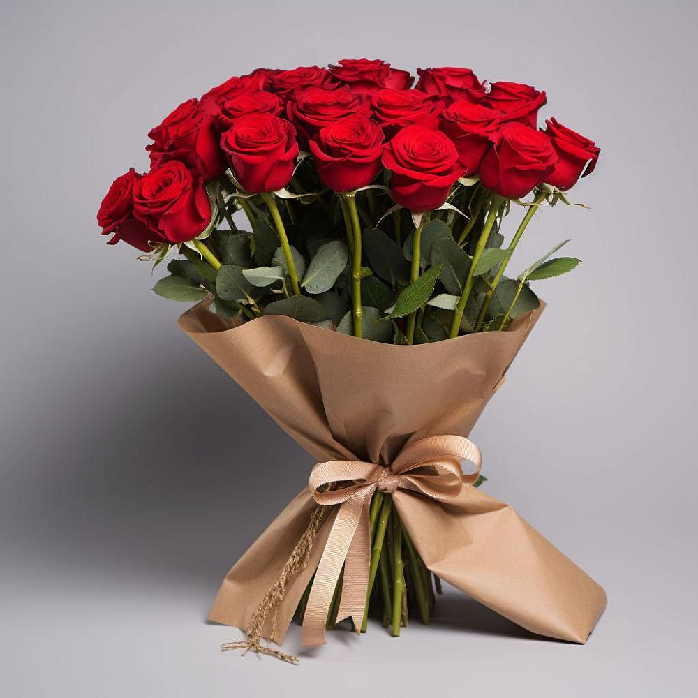 Букет 21 Красная роза Эдлесс Лав в Манушкино