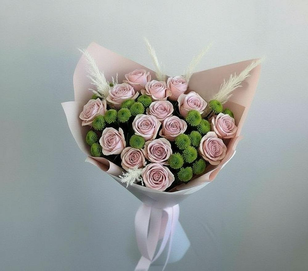 Букет цветов из: Розы и Хризантемы в Манушкино