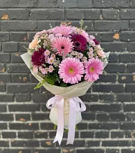 Букет цветов из:  Герберы и Хризантемы в Манушкино