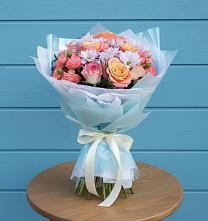 Букет цветов из:  Хризантемы и Розы в Манушкино