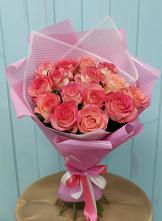 Букет 15 Розовых роз Равель в Манушкино